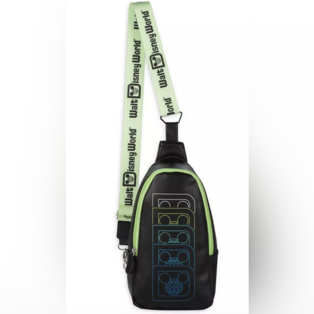Disney World Sling bag black green NWT